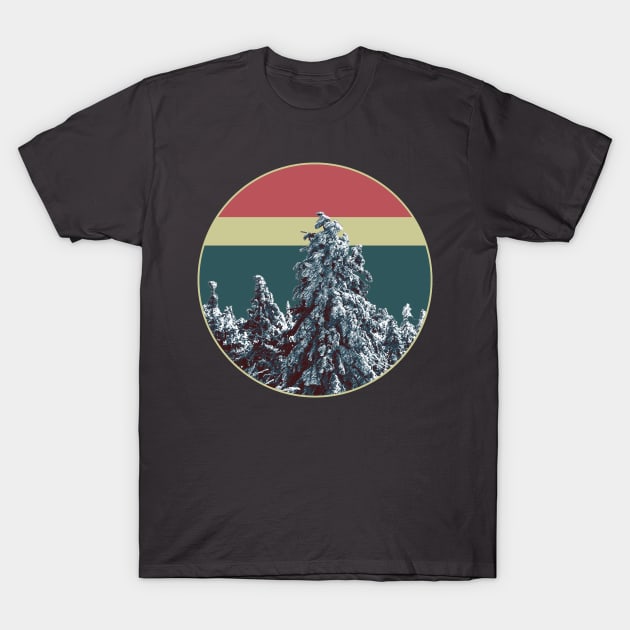 Retro Snow Tree T-Shirt by aidsch